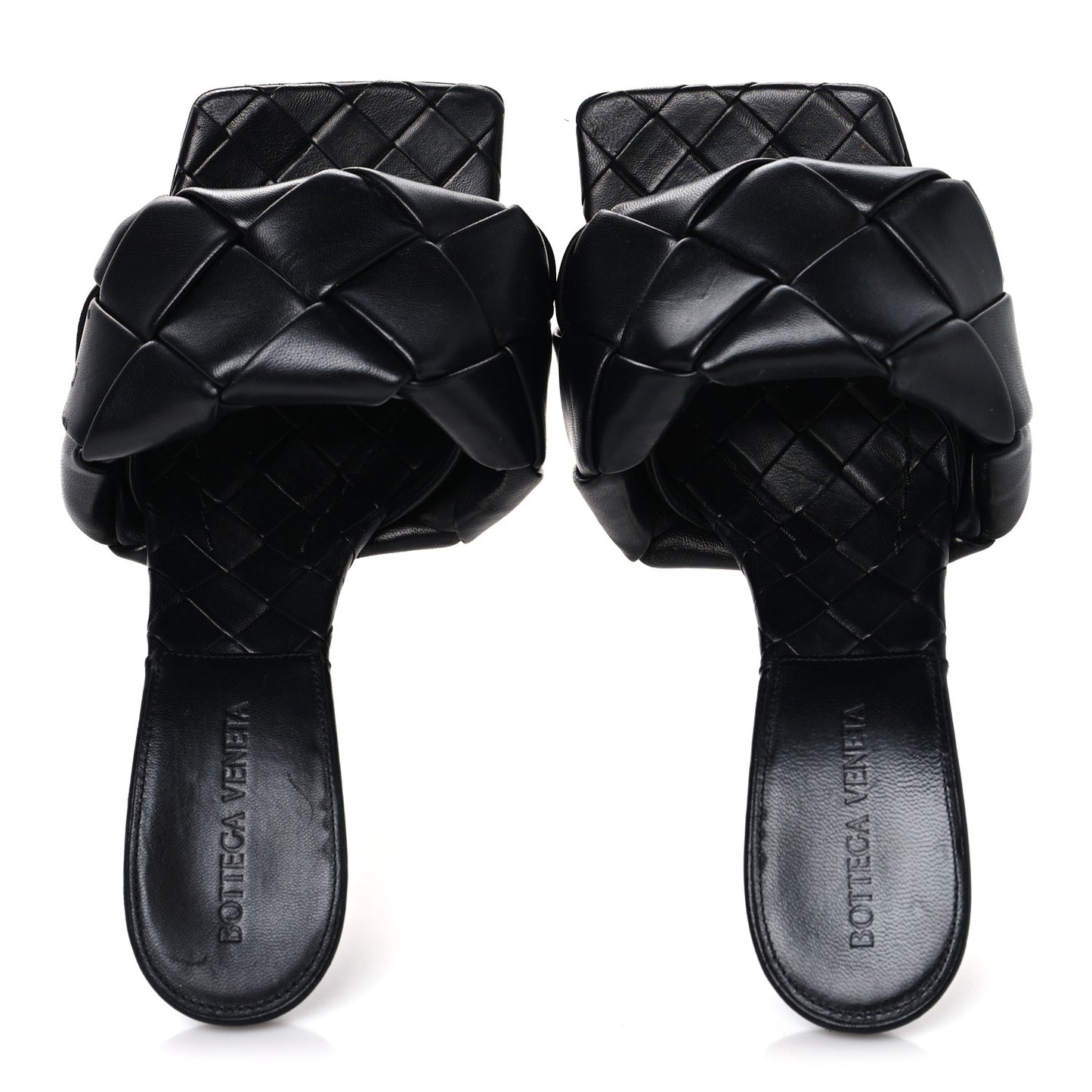 Nappa Maxi Intrecciato Lido Mule Sandals 37 Black