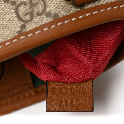 Gucci GG Supreme Monogram Emblem Nano Bucket Bag  Beige Dark Brown 6 of 10