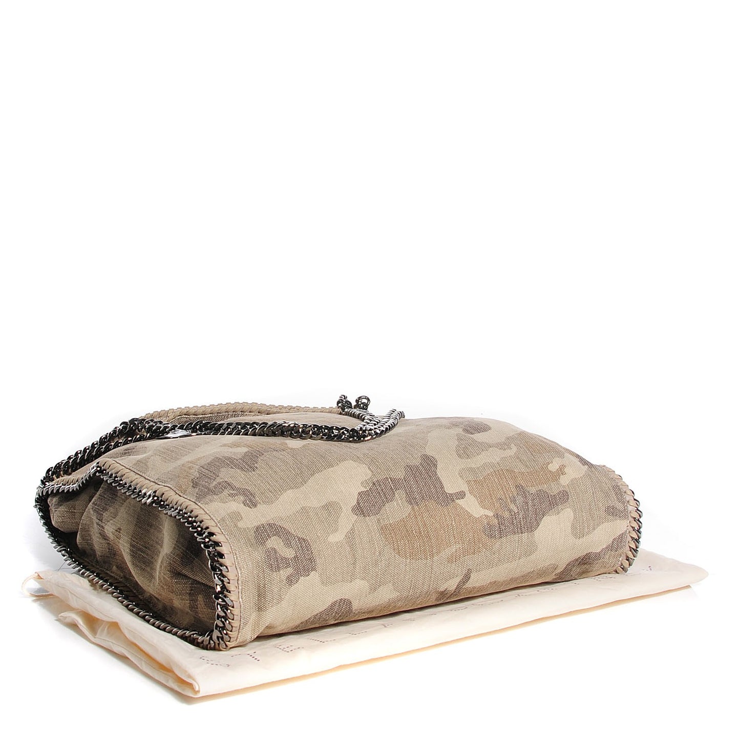 Denim Camo Print Big Falabella Tote Khaki