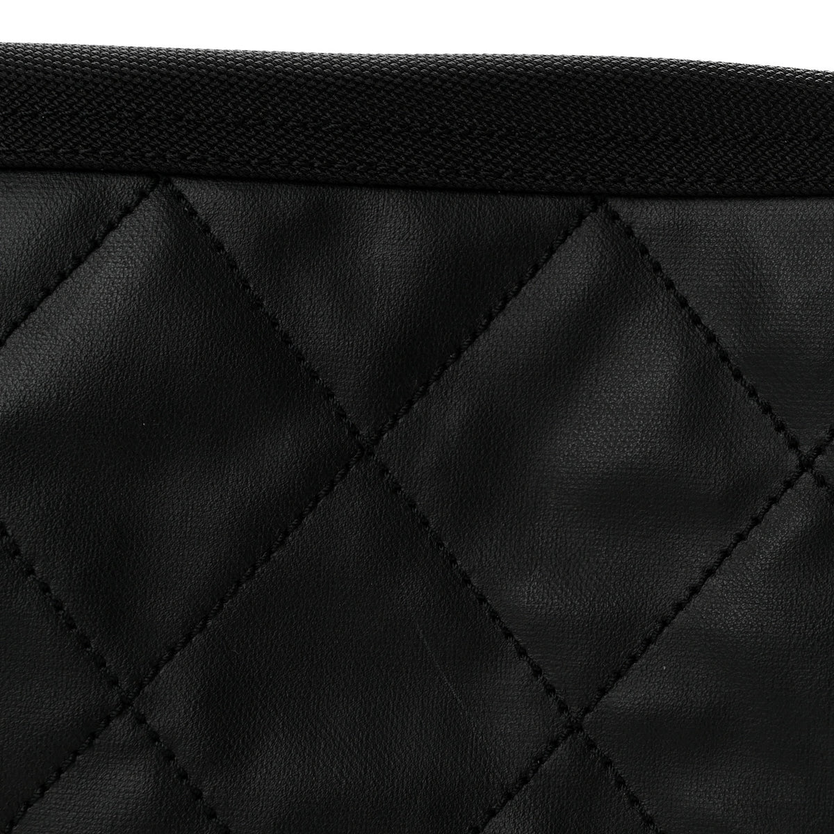 Coated Canvas Quilted Paris Biarritz Shoulder Bag Black