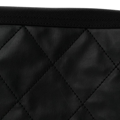 Chanel Coated Canvas Quilted Paris Biarritz Shoulder Bag Black 11 of 12