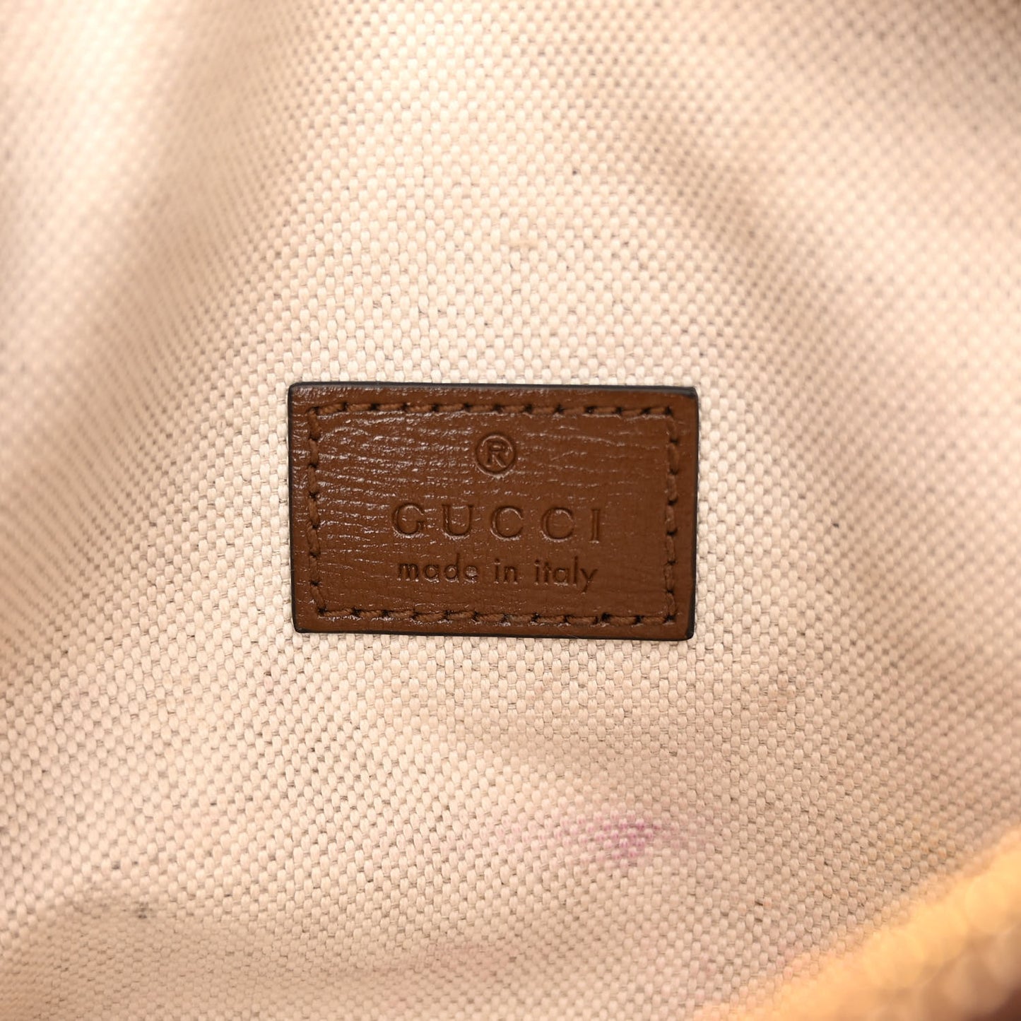 GG Supreme Monogram Textured Calfskin Retro Interlocking G Belt Bag Beige Ebony Brown Sugar