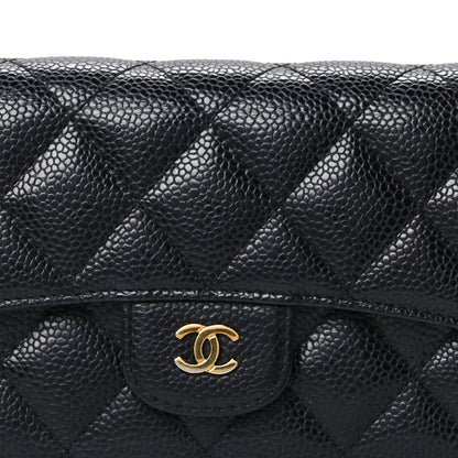 Chanel Caviar Quilted Long Flap Wallet Black 10 of 13