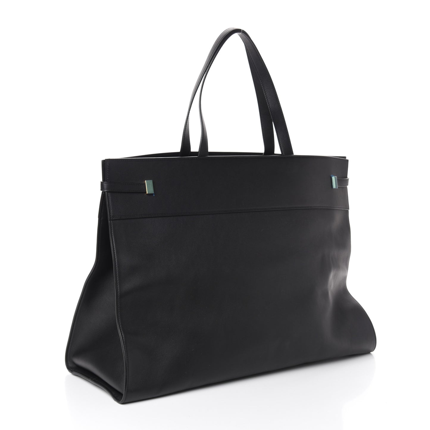 Calfskin Large Manhattan Shopper Tote Black