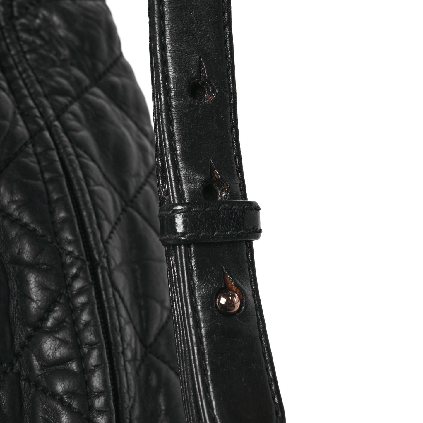 Lambskin Quilted Cloudy Bundle Hobo Black