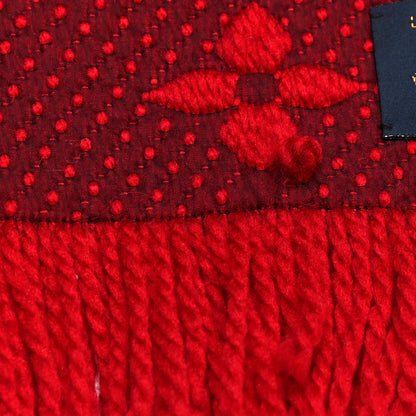 Louis Vuitton Wool Silk Logomania Scarf Rubis 5 of 5