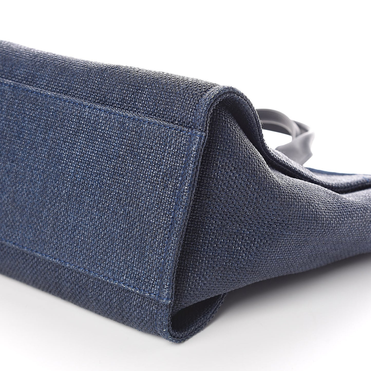 Woven Straw Raffia Large Deauville Tote Dark Blue