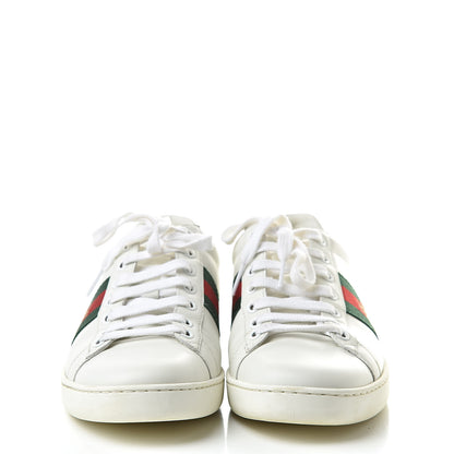 Gucci Calfskin Ayers Web Bee Embroidered Womens Ace Sneakers 38.5 White Green 2 of 14