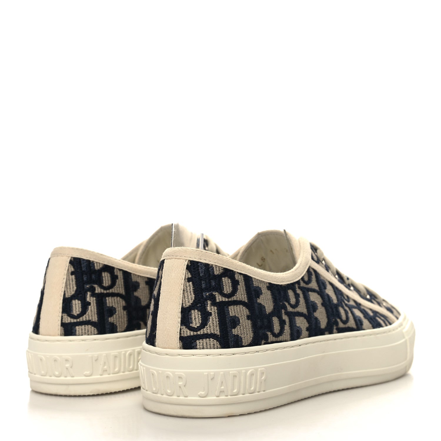 Christian Dior Canvas Oblique Walk'N'Dior Low Top Sneakers 37.5 Deep Blue 4 of 10