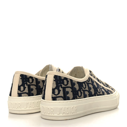 Christian Dior Canvas Oblique Walk'N'Dior Low Top Sneakers 37.5 Deep Blue 4 of 10