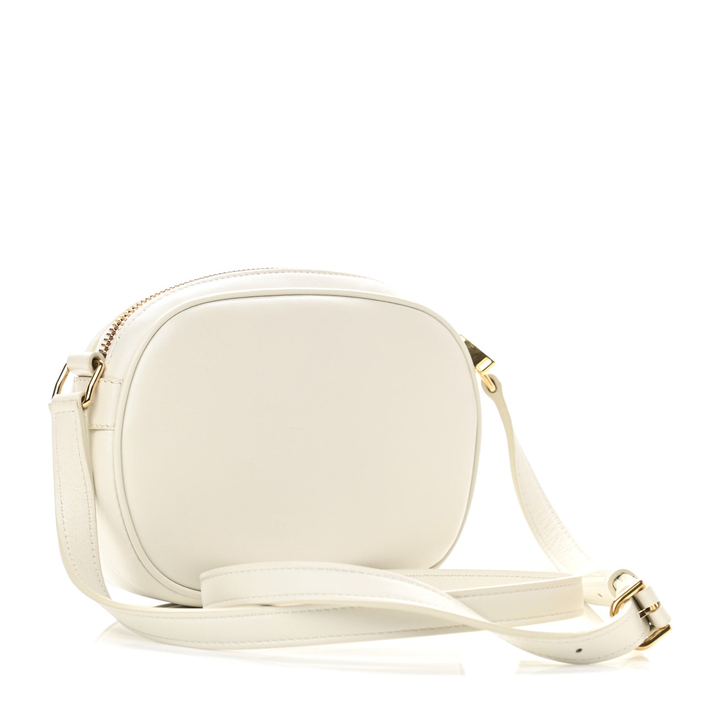 Calfskin Quilted Small C Charm Bag White