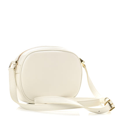 Celine Calfskin Quilted Small C Charm Bag White 3 of 10
