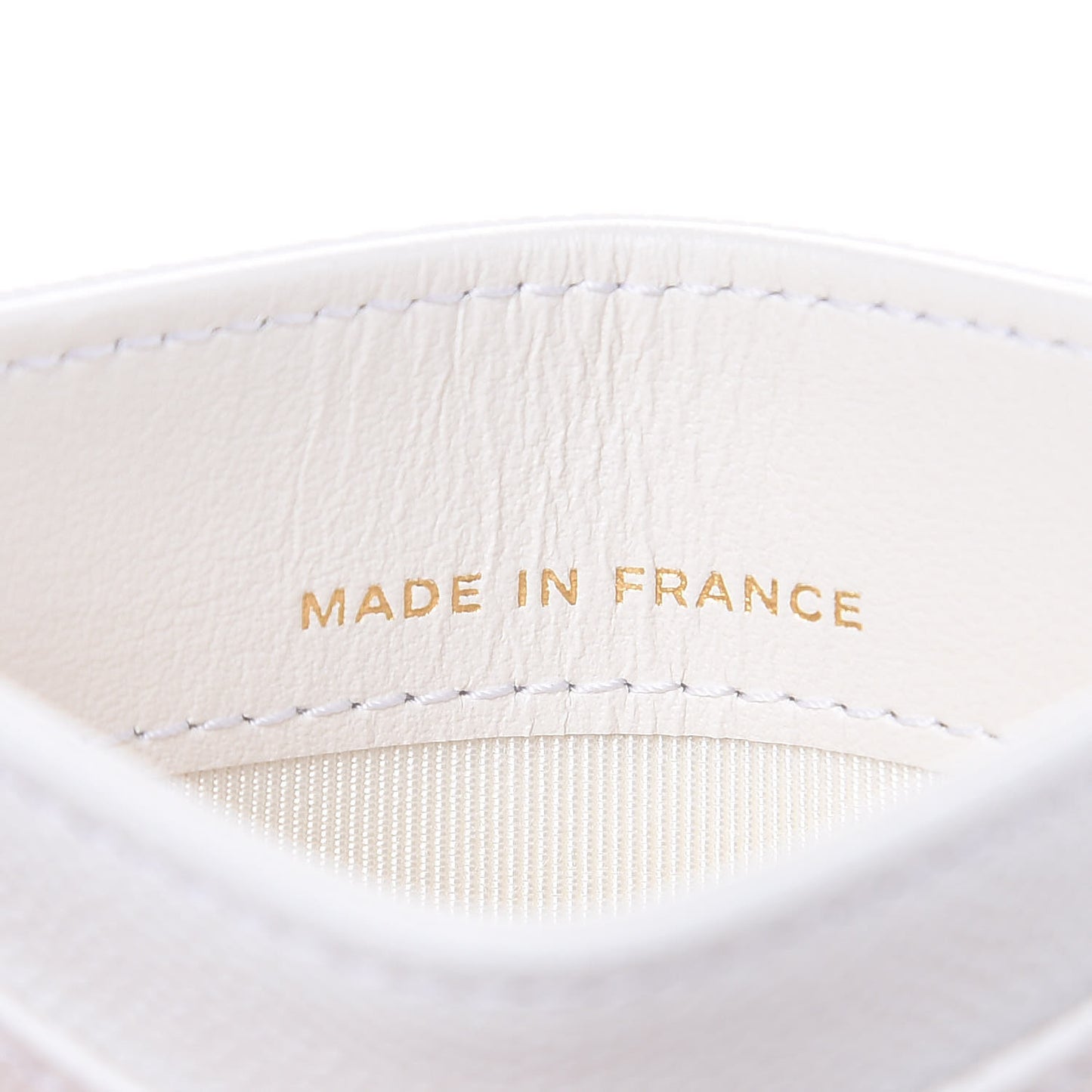 Caviar Quilted Card Holder White