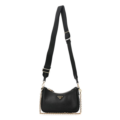 Prada Saffiano Lux Mini Shoulder Bag Black 1 of 8