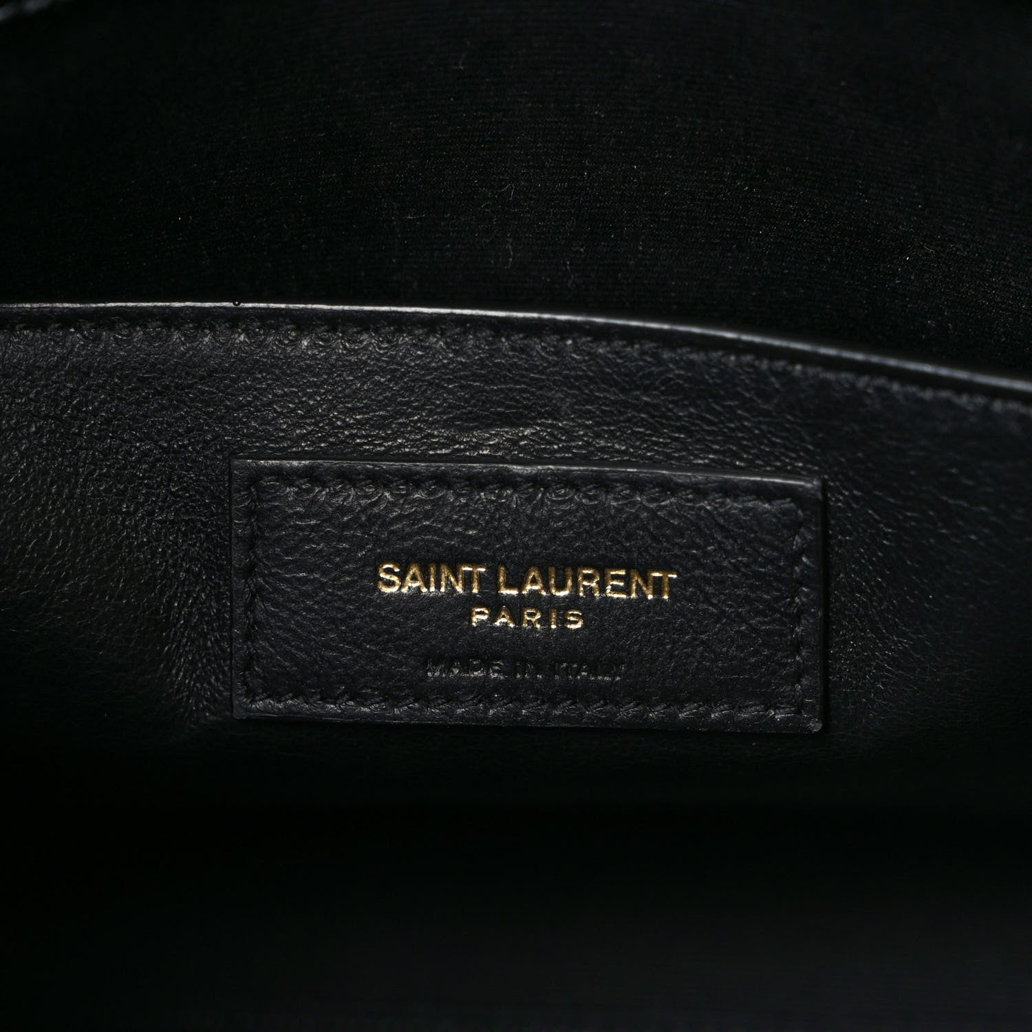 Saint Laurent Shiny Calfskin Crocodile Embossed Manhattan Baguette Black 6 of 8