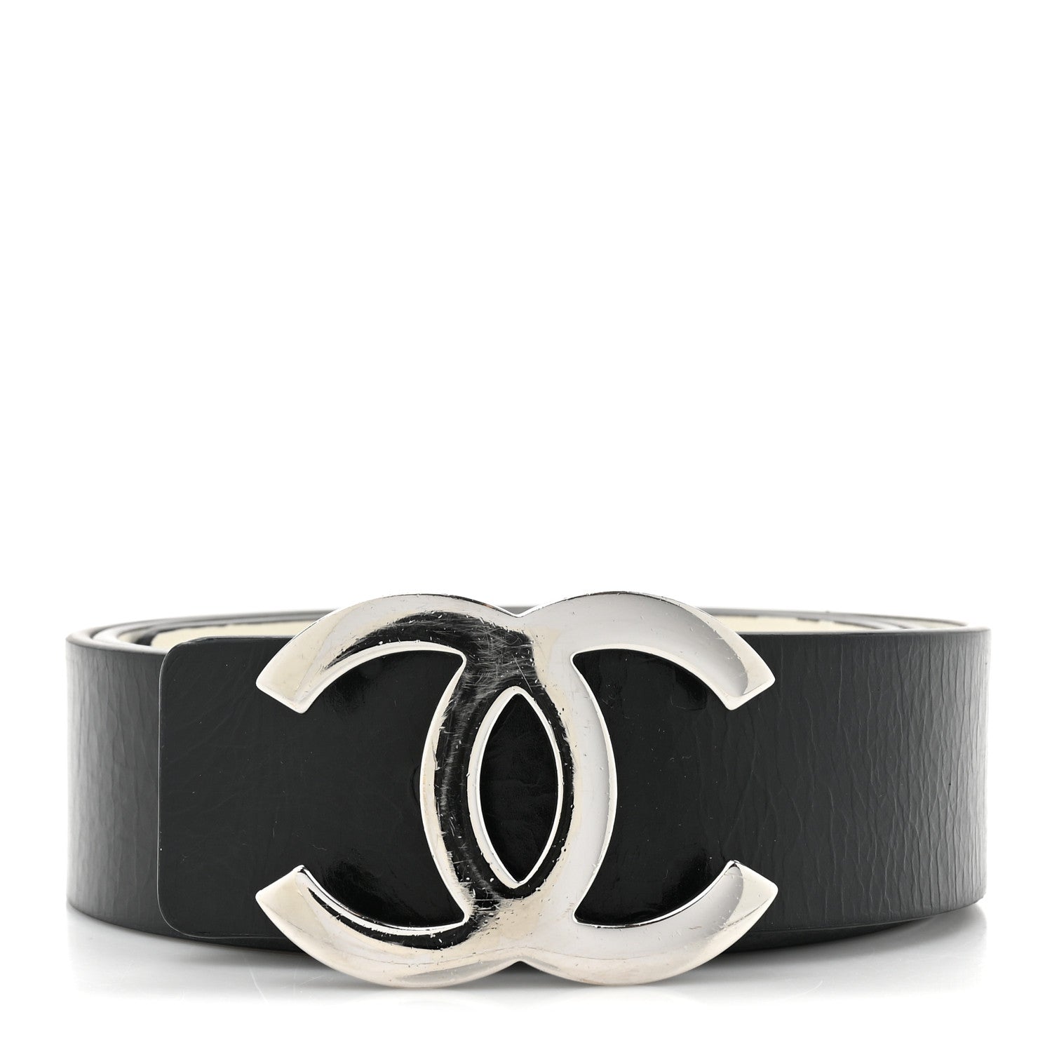 Chanel Patent Calfskin CC Reversible Belt 85 34 Black White 1 of 8