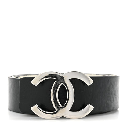 Chanel Patent Calfskin CC Reversible Belt 85 34 Black White 1 of 8