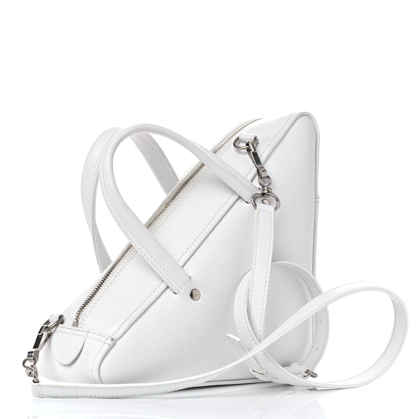 Calfskin S Triangle Duffle White