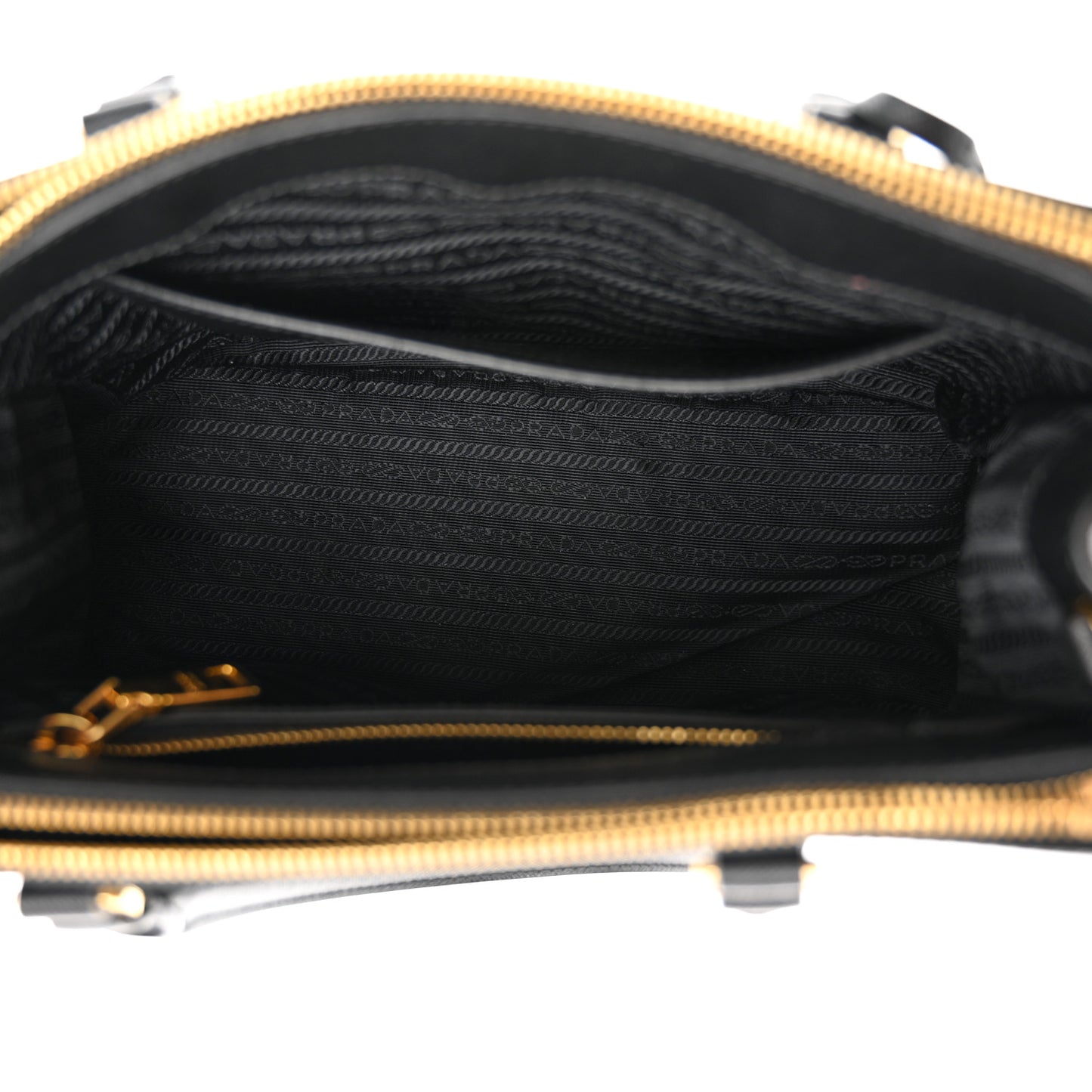 Saffiano Small Galleria Double Zip Tote Black