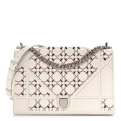Christian Dior Embroidered Large Diorama Flap Bag Off White 1 of 8