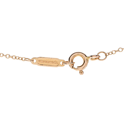 Tiffany 18K Rose Gold Diamond Mini Metro Peace Pendant Necklace 4 of 6