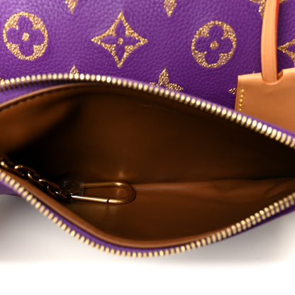 Louis Vuitton Calfskin Embroidered Monogram Speedy P9 Bandouliere 30 Golden Lotus Purple 8 of 17