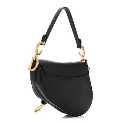 Christian Dior Grained Calfskin Saddle Bag Black 3 of 10