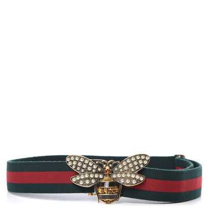 Gucci Web Queen Margaret Bee Belt 90 36 Red Green 1 of 6