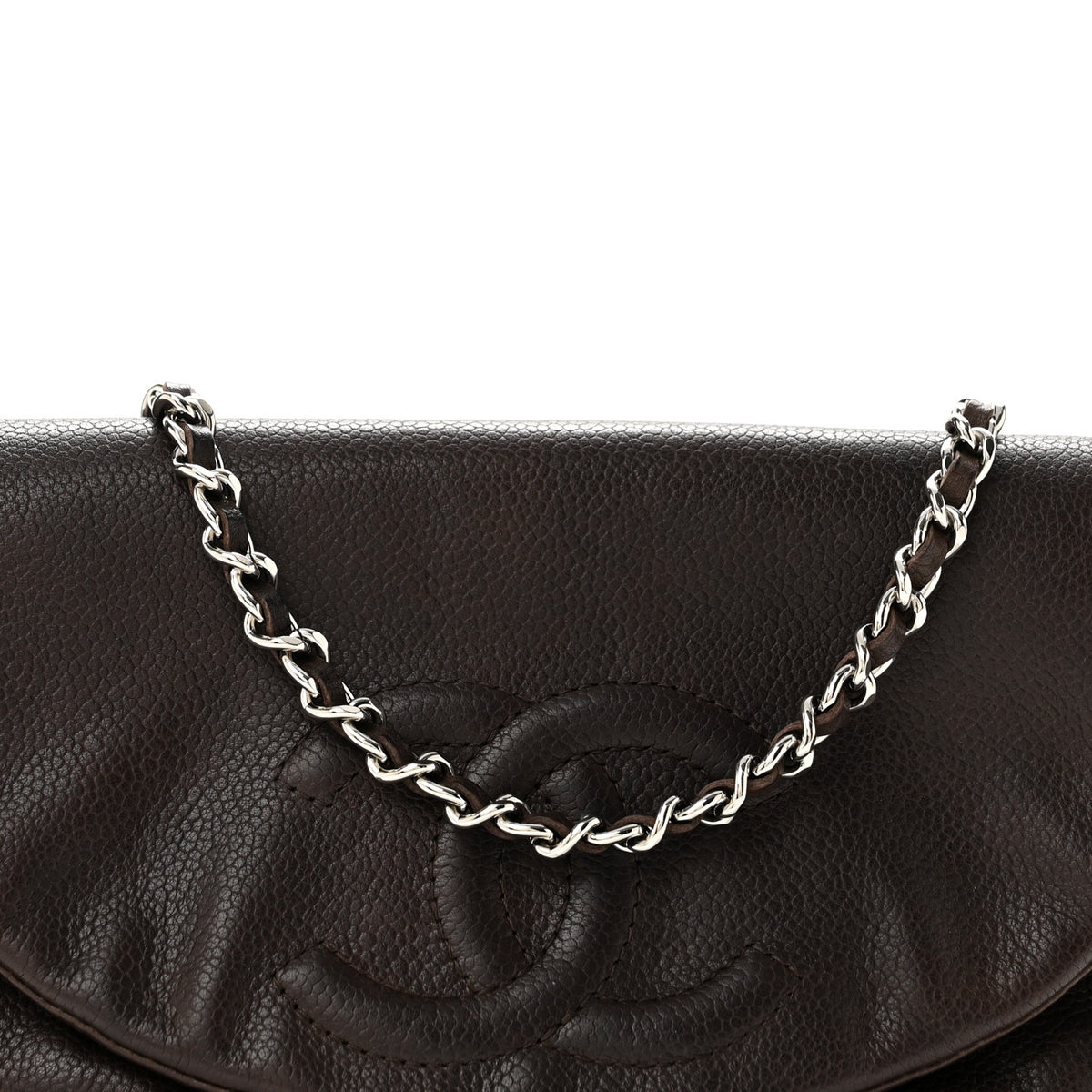 Caviar Half Moon Wallet On Chain WOC Brown
