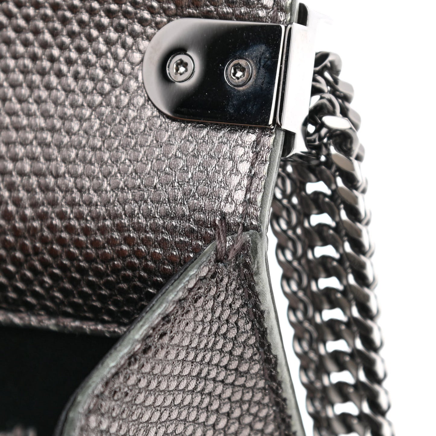 Metallic Karung Serpenti Forever Shoulder Bag Silver
