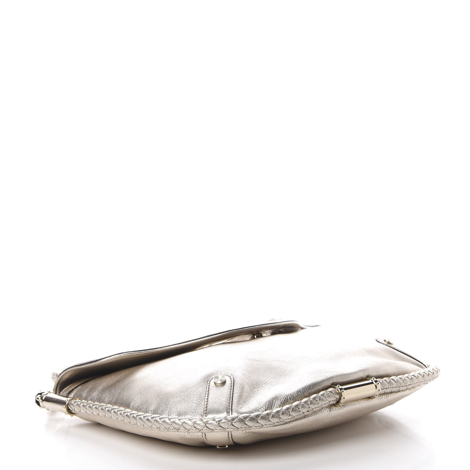 Gucci Metallic Calfskin Medium Britt Tassel Shoulder Bag Platinum 4 of 10