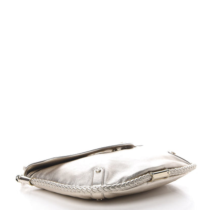 Gucci Metallic Calfskin Medium Britt Tassel Shoulder Bag Platinum 4 of 10