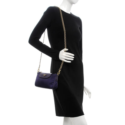 Prada Tessuto Nylon Saffiano Crossbody Bag Uva 2 of 11