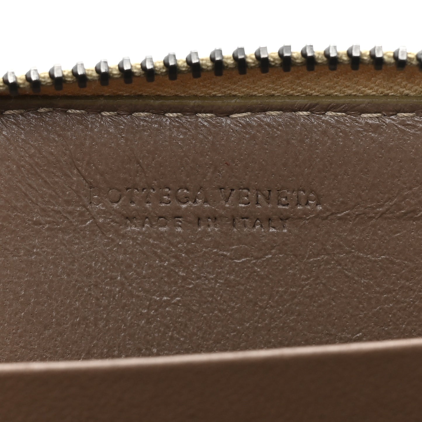 Metallic Nappa Intrecciato Zip Around Coin Purse Gold