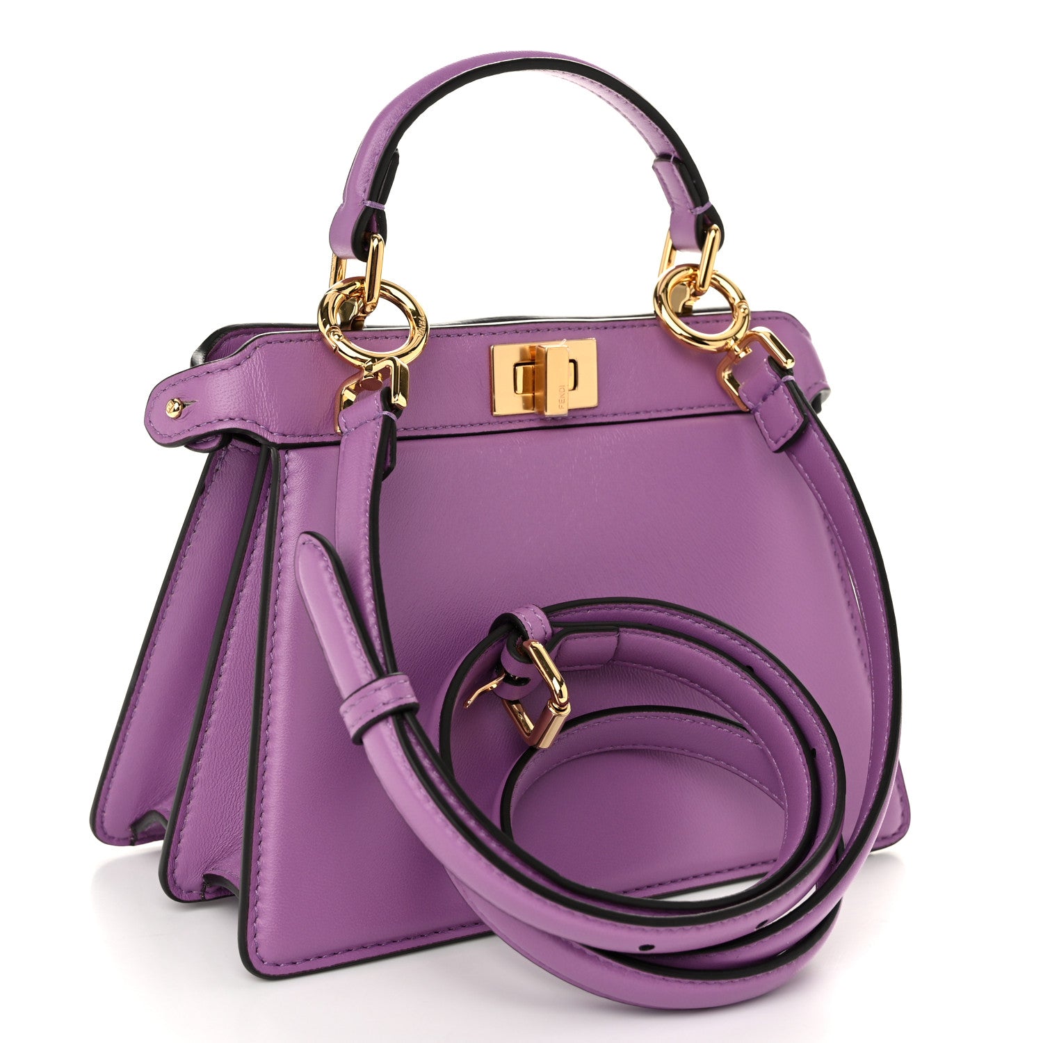 Fendi Shiny Nappa Petite Peekaboo I SEE U Satchel Violetta 3 of 10