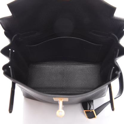 Hermes Taurillon Clemence Kelly Ado Backpack Black 5 of 10