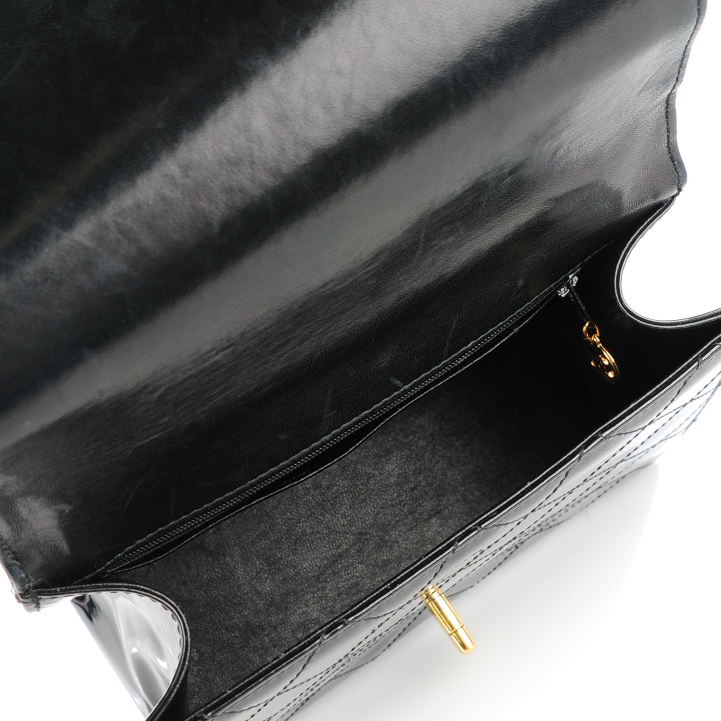 Patent Medium Kelly Flap Black