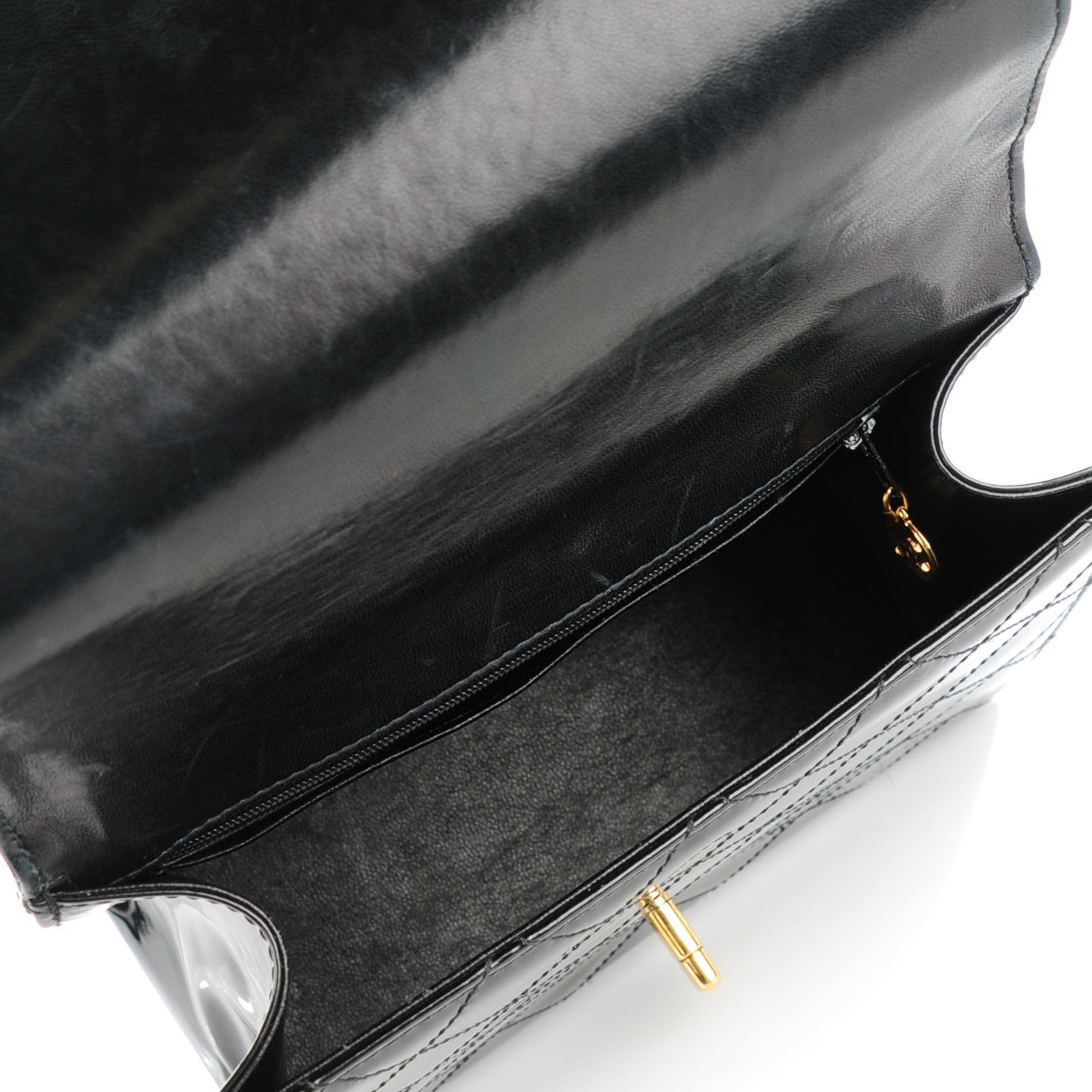 Chanel Patent Medium Kelly Flap Black 7 of 9