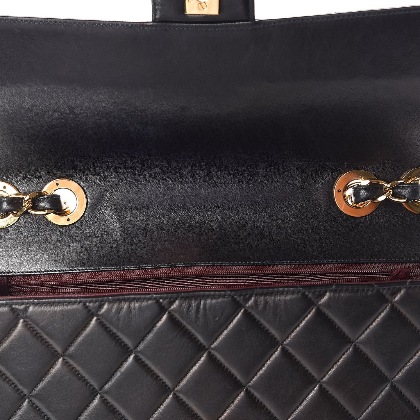 Lambskin Quilted Jumbo Single Flap Black