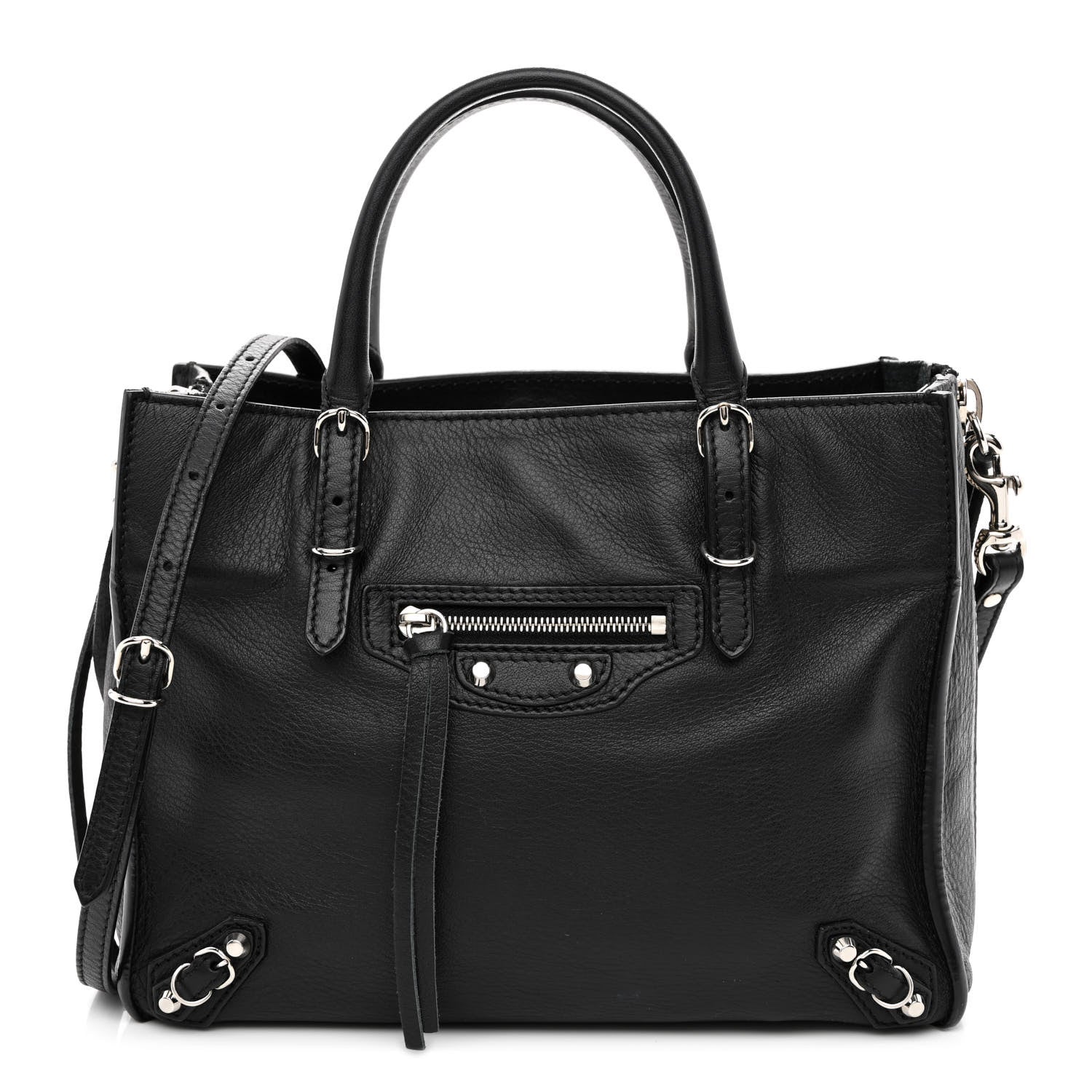 Balenciaga Calfskin Papier Mini A4 Zip Around Tote Black 3 of 12