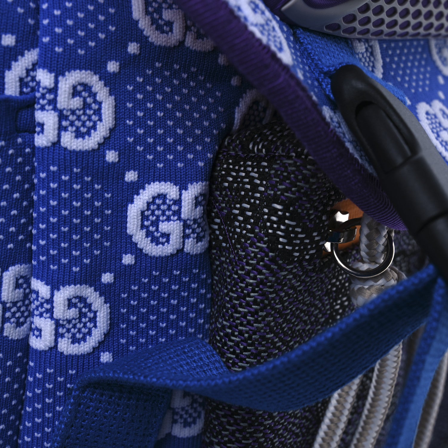 Gucci Jersey GG Monogram All Over Pan Sport Double Buckle Backpack  Blue Multicolor 12 of 12