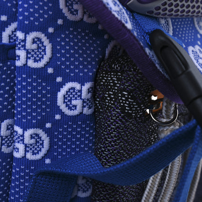 Gucci Jersey GG Monogram All Over Pan Sport Double Buckle Backpack  Blue Multicolor 12 of 12
