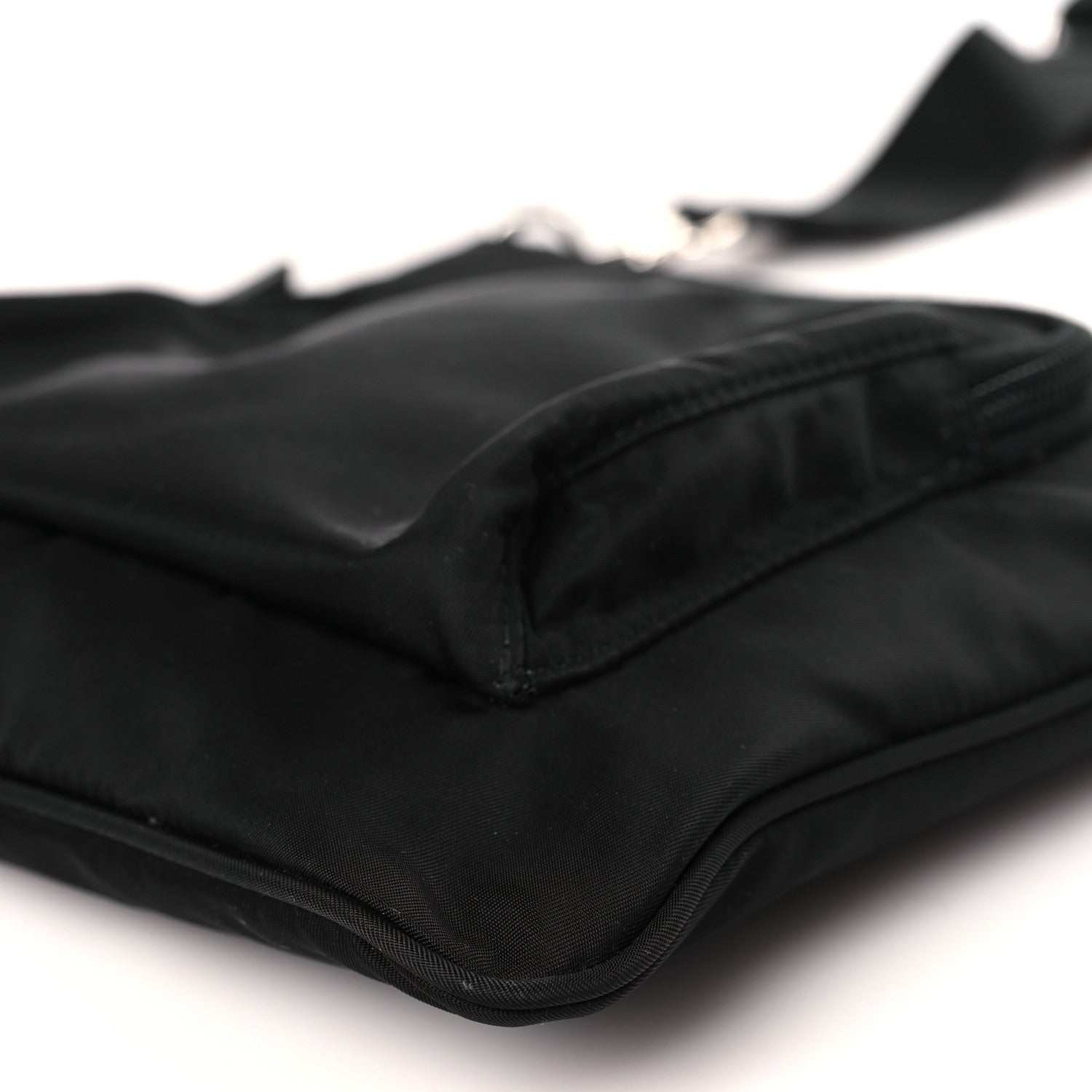 Prada Tessuto Nylon Saffiano Flat Messenger Bag Black 8 of 8