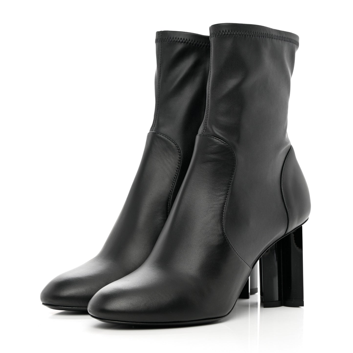 Calfskin Silhouette Ankle Boots 39 Black