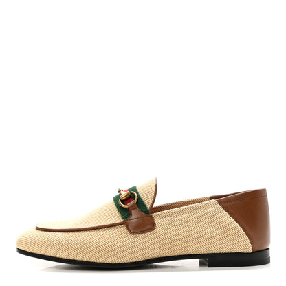 Gucci Canvas Malaga Kid Web Womens Horsebit Brixton Loafers 36.5 Sand Light Cuir 1 of 8