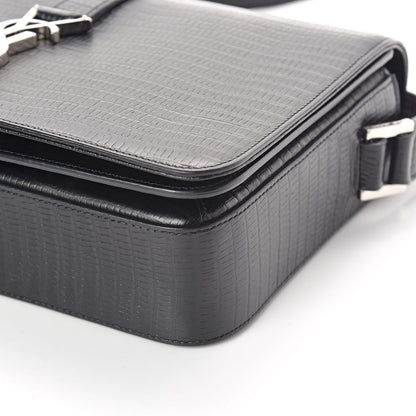 Saint Laurent Lizard Calfskin Embossed Classic Medium Monogram Universite Bag Black 8 of 8
