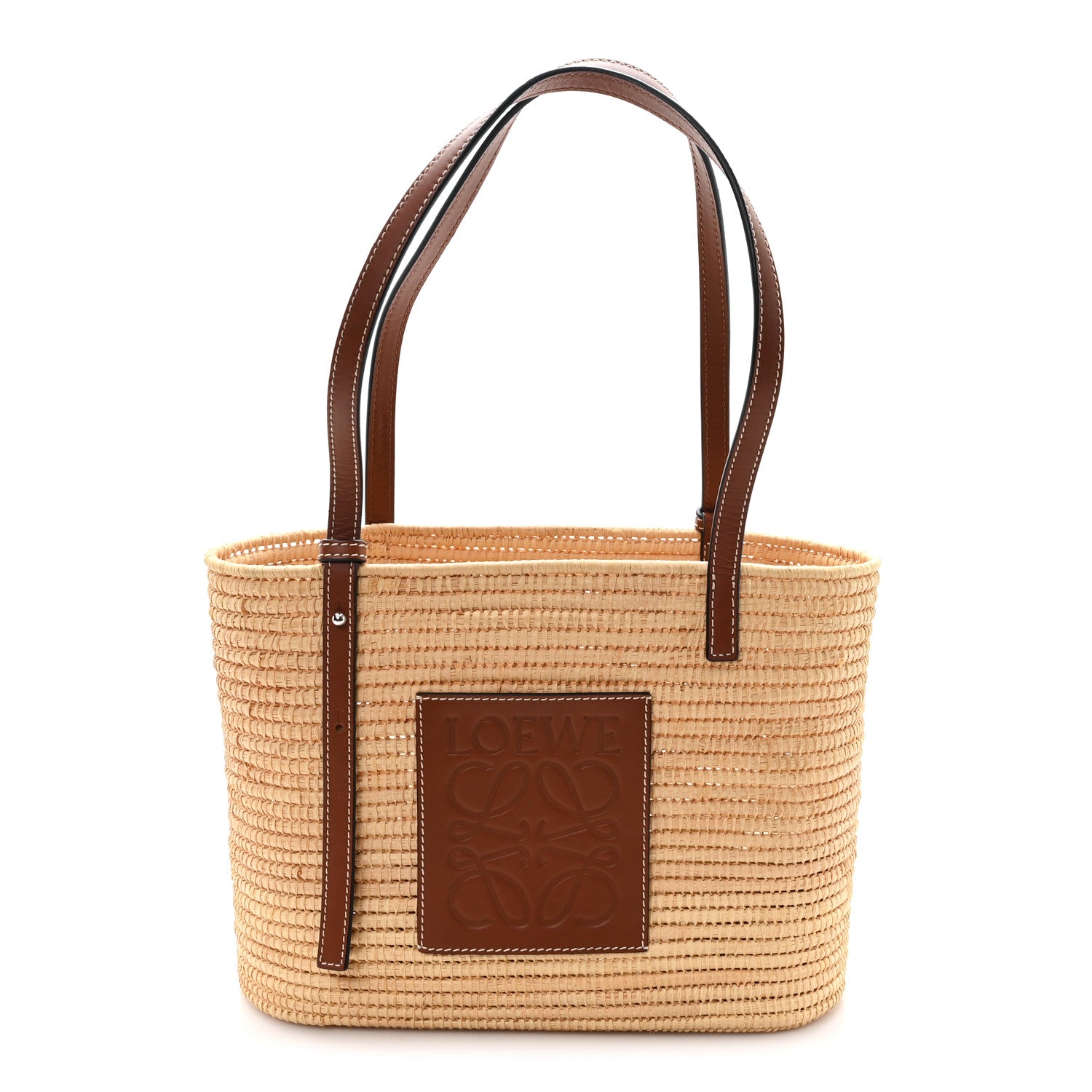 Loewe Raffia Small Square Basket Tote Bag Natural Tan 1 of 9
