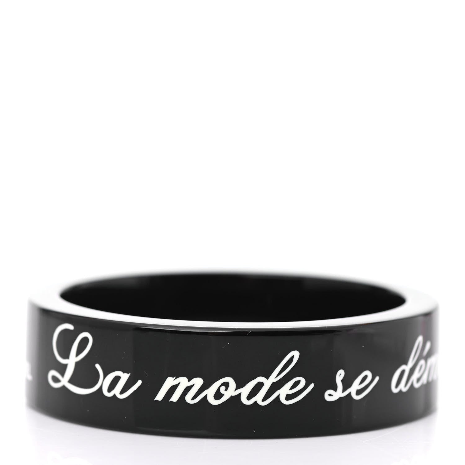 Chanel Resin La Mode Se Demode Bangle Bracelet Black 2 of 4