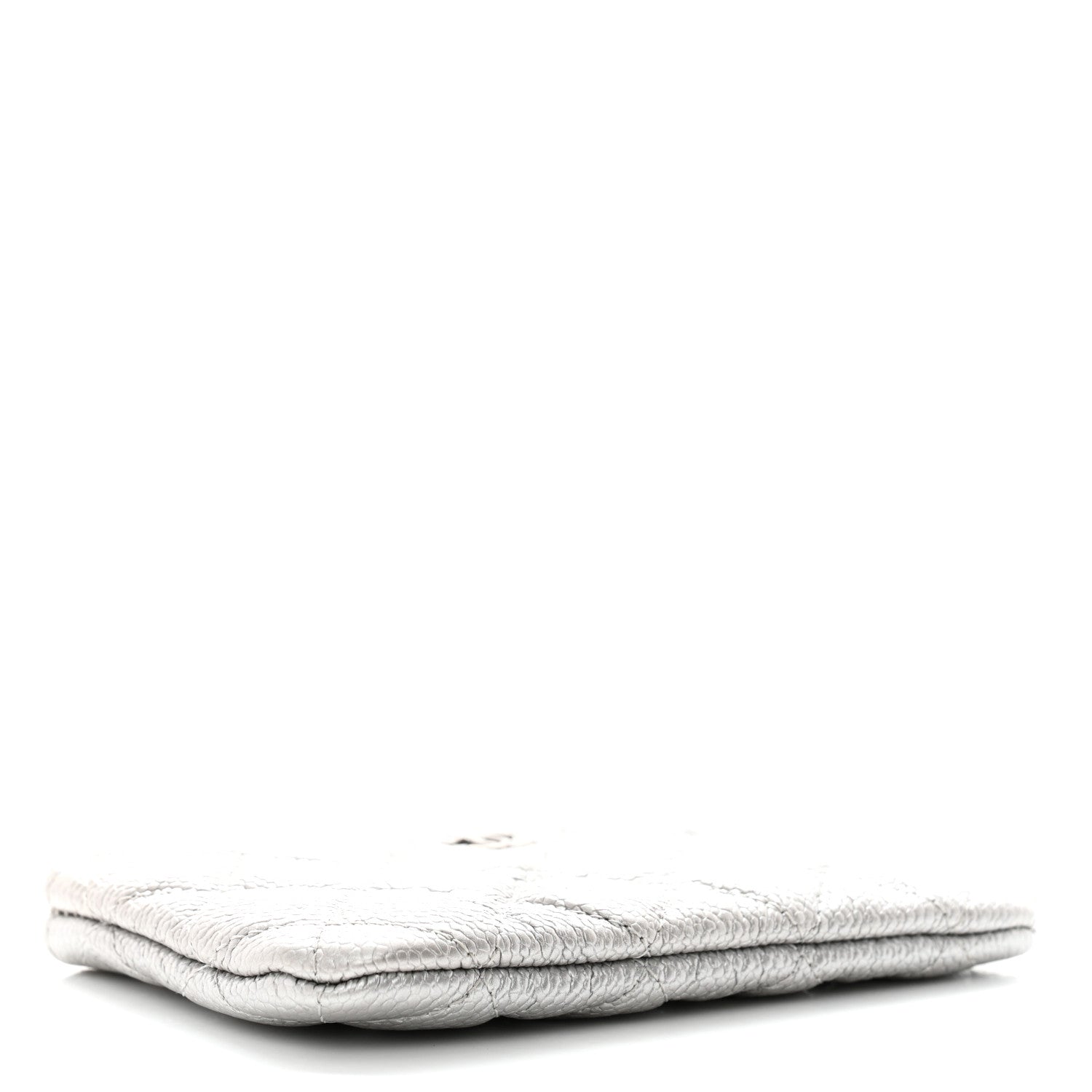 Chanel Metallic Caviar Quilted Small Cosmetic Case Silver 4 of 7
