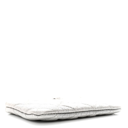Chanel Metallic Caviar Quilted Small Cosmetic Case Silver 4 of 7